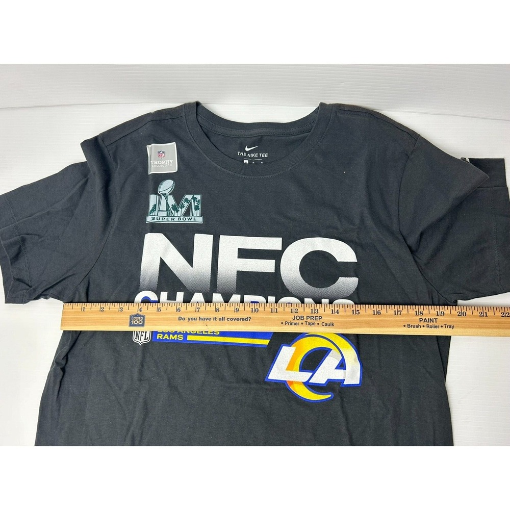 Nike Los Angeles Rams NFC Champions Trophy Collections T-Shirt Anthracite Size M - Picture 6 of 8